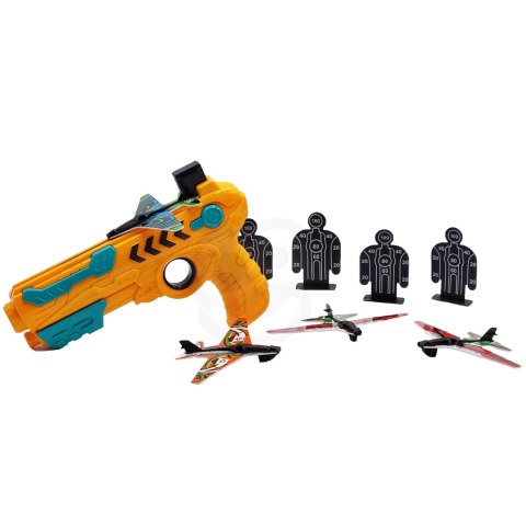 Woopie WOOPIE Pistolet Wyrzutnia Samolotów Automatyczna + 4 Samoloty Woopie WOOPIE Pistolet Wyrzutnia Samolotów Automatyczna + 4 Samoloty