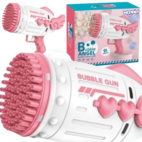Woopie WOOPIE Pistolet do Robienia Baniek Mydlanych 91 Otworów Różowy