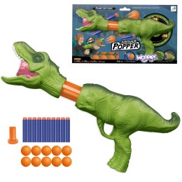 Woopie WOOPIE Pistolet na Piłki Kulki Piankowe i Strzałki Wyrzutnia Automatyczna Dinozaur 22 el.