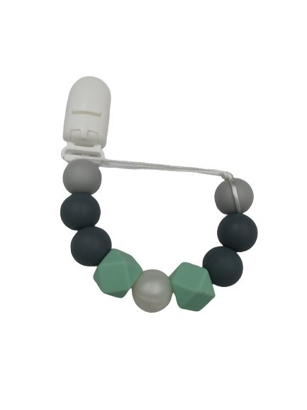 BABY 01436 Zawieszka do smoczka Kryształ MINT/GREY BABY 01436 Zawieszka do smoczka Kryształ MINT/GREY