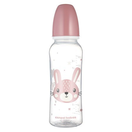 CANPOL 11/841 Butelka standardowa 250ml CUTE ANIMALS różowa CANPOL 11/841 Butelka standardowa 250ml CUTE ANIMALS różowa