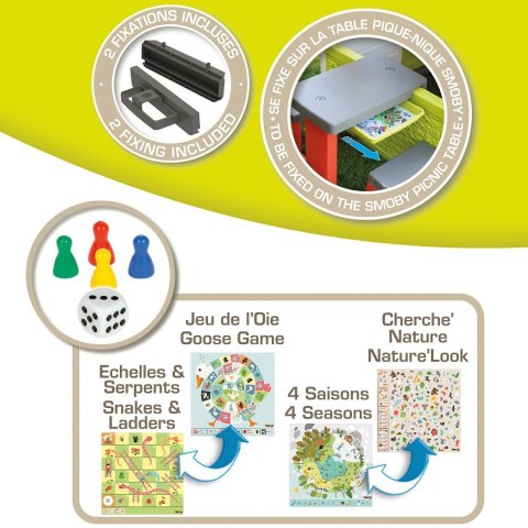 Smoby SMOBY Gry Planszowe do Domku Ogrodowego Smoby SMOBY Gry Planszowe do Domku Ogrodowego