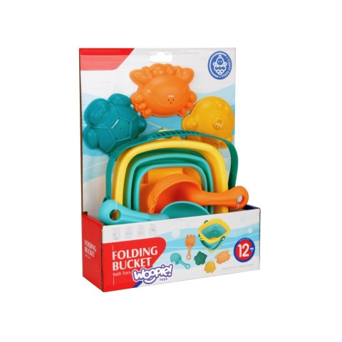 Woopie Baby WOOPIE BABY Zestaw Wiaderko Składane z Grabkami Łopatką Foremki Niebieskie Woopie Baby WOOPIE BABY Zestaw Wiaderko Składane z Grabkami Łopatką Foremki Niebieskie