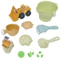 Woopie Let's Go Green WOOPIE GREEN Zestaw do Piasku + Koparka w Wiaderku 7 el. BIODEGRADOWALNY ORGANICZNY MATERIAŁ