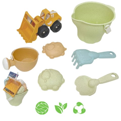 Woopie Let's Go Green WOOPIE GREEN Zestaw do Piasku + Koparka w Wiaderku 7 el. BIODEGRADOWALNY ORGANICZNY MATERIAŁ Woopie Let's Go Green WOOPIE GREEN Zestaw do Piasku + Koparka w Wiaderku 7 el. BIODEGRADOWALNY ORGANICZNY MATERIAŁ
