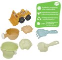 Woopie Let's Go Green WOOPIE GREEN Zestaw do Piasku + Koparka w Wiaderku 7 el. BIODEGRADOWALNY ORGANICZNY MATERIAŁ