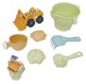 Woopie Let's Go Green WOOPIE GREEN Zestaw do Piasku + Koparka w Wiaderku 7 el. BIODEGRADOWALNY ORGANICZNY MATERIAŁ