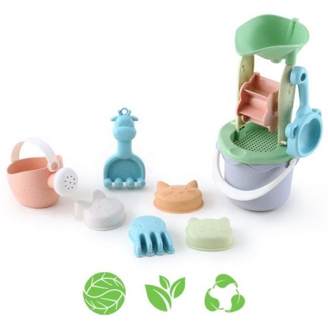 Woopie Let's Go Green WOOPIE GREEN Zestaw do Piasku w Wiaderku z Kołowrotkiem 9 el. BIODEGRADOWALNY ORGANICZNY MATERIAŁ Woopie Let's Go Green WOOPIE GREEN Zestaw do Piasku w Wiaderku z Kołowrotkiem 9 el. BIODEGRADOWALNY ORGANICZNY MATERIAŁ