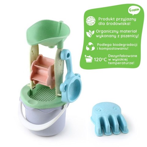 Woopie Let's Go Green WOOPIE GREEN Zestaw do Piasku w Wiaderku z Kołowrotkiem 9 el. BIODEGRADOWALNY ORGANICZNY MATERIAŁ Woopie Let's Go Green WOOPIE GREEN Zestaw do Piasku w Wiaderku z Kołowrotkiem 9 el. BIODEGRADOWALNY ORGANICZNY MATERIAŁ
