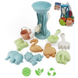 Woopie Let's Go Green WOOPIE GREEN Zestaw do Piasku z Kołowrotkiem i Konewką 10 el. BIODEGRADOWALNY ORGANICZNY MATERIAŁ