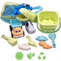 Woopie Let's Go Green WOOPIE GREEN Zestaw do Piasku z Wiaderkiem i Łopatką Krokodyl w Plecaku 10 el. BIODEGRADOWALNY ORGANICZNY MATERIAŁ