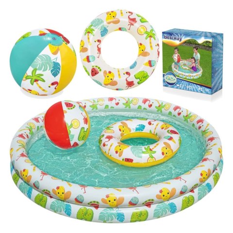 Bestway 3w1 Basenik dla dzieci 122 x 20 cm + KĂłKO + PIłKA Bestway 51124 Bestway 3w1 Basenik dla dzieci 122 x 20 cm + KĂłKO + PIłKA Bestway 51124