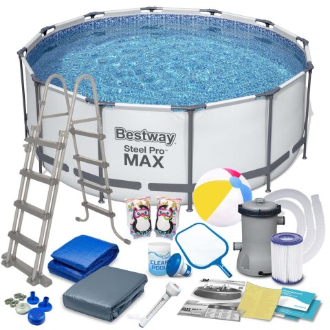 Bestway Basen ogrodowy stelażowy 366 x 122 cm 18w1 Bestway 56420 Bestway Basen ogrodowy stelażowy 366 x 122 cm 18w1 Bestway 56420
