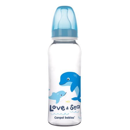 CANPOL 59/400 Butelka wąska 250ml PP LOVE&SEA niebieska CANPOL 59/400 Butelka wąska 250ml PP LOVE&SEA niebieska