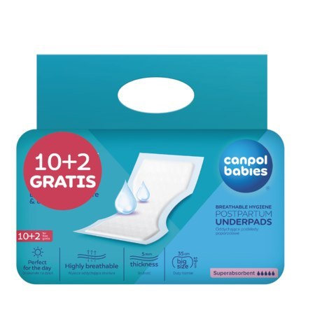 CANPOL 73/003 (opak.12szt.) Oddychające podkłady poporodowe CANPOL 73/003 (opak.12szt.) Oddychające podkłady poporodowe