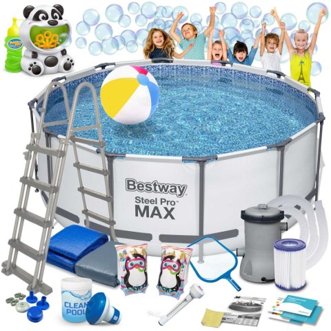 Bestway Basen ogrodowy stelażowy 366 x 122 cm 18w1 Bestway 56420 + maszynka do baniek GRATIS Bestway Basen ogrodowy stelażowy 366 x 122 cm 18w1 Bestway 56420 + maszynka do baniek GRATIS