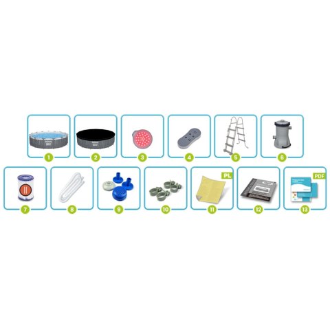Bestway Basen ogrodowy stelażowy 457 x 107 cm 13w1 Bestway 561GD Bestway Basen ogrodowy stelażowy 457 x 107 cm 13w1 Bestway 561GD