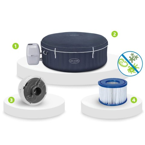 Bestway Dmuchane SPA Lay-Z Miami Blue 4 osobowe Bestway 6001C Bestway Dmuchane SPA Lay-Z Miami Blue 4 osobowe Bestway 6001C