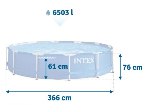 Intex Basen ogrodowy stelażowy 366 x 76 cm 6w1 INTEX 28210 Intex Basen ogrodowy stelażowy 366 x 76 cm 6w1 INTEX 28210