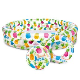 Intex Zestaw: basen dmuchany 132 x 28 cm + piłka i kółko INTEX 59469