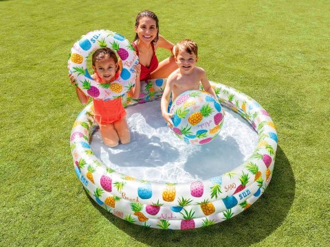 Intex Zestaw: basen dmuchany 132 x 28 cm + piłka i kółko INTEX 59469 Intex Zestaw: basen dmuchany 132 x 28 cm + piłka i kółko INTEX 59469