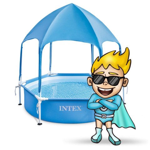 Intex Basen stelażowy dla dzieci z daszkiem 183 x 38 cm INTEX 28209 Intex Basen stelażowy dla dzieci z daszkiem 183 x 38 cm INTEX 28209