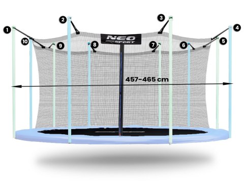 Neo-Sport Siatka wewnętrzna Neosport 465cm 15ft 10sł Neo-Sport Siatka wewnętrzna Neosport 465cm 15ft 10sł