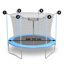 Neo-Sport Siatka wewnętrzna do trampoliny 252cm 8ft Neo-Sport