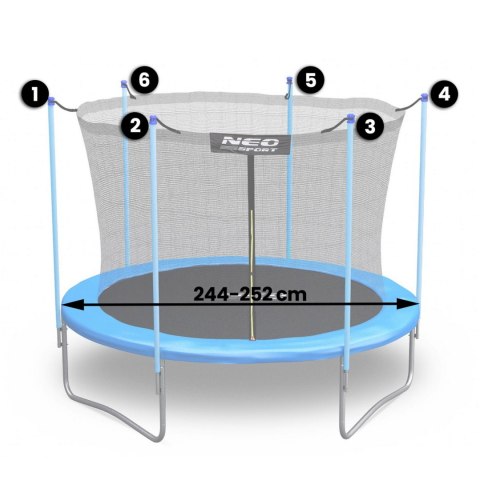 Neo-Sport Siatka wewnętrzna do trampoliny 252cm 8ft Neo-Sport Neo-Sport Siatka wewnętrzna do trampoliny 252cm 8ft Neo-Sport