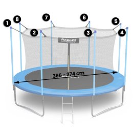 Neo-Sport Siatka wewnętrzna do trampoliny 374cm 12ft Neo-Sport