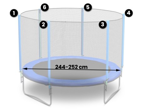 Neo-Sport Siatka zewnętrzna do trampolin 252cm 8ft Neo-Sport Neo-Sport Siatka zewnętrzna do trampolin 252cm 8ft Neo-Sport