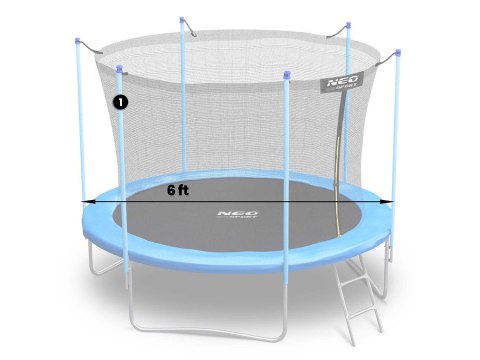 Neo-Sport Słupek górny do trampoliny z siatką wewnętrzną 6 ft niebieski Neo-Sport Neo-Sport Słupek górny do trampoliny z siatką wewnętrzną 6 ft niebieski Neo-Sport