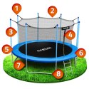 Neo-Sport Trampolina ogrodowa 15ft/465cm z siatką wewnętrzną i drabinką Neo-Sport