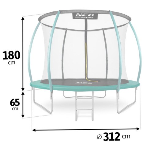 Neo-Sport Trampolina ogrodowa profilowana 10ft/312cmz siatką wewnętrzną Neo-Sport Neo-Sport Trampolina ogrodowa profilowana 10ft/312cmz siatką wewnętrzną Neo-Sport