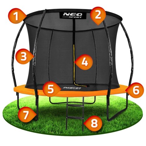 Neo-Sport Trampolina ogrodowa profilowana 10ft/312cmz siatką wewnętrzną Neo-Sport Neo-Sport Trampolina ogrodowa profilowana 10ft/312cmz siatką wewnętrzną Neo-Sport