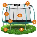 Neo-Sport Trampolina ogrodowa profilowana 12ft/374cm z siatką wewnętrzną Neo-Sport