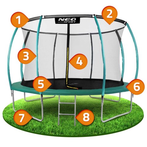 Neo-Sport Trampolina ogrodowa profilowana 12ft/374cm z siatką wewnętrzną Neo-Sport Neo-Sport Trampolina ogrodowa profilowana 12ft/374cm z siatką wewnętrzną Neo-Sport