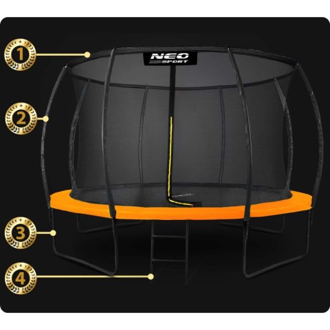 Neo-Sport Trampolina ogrodowa profilowana 12ft/374cm z siatką wewnętrzną Neo-Sport Neo-Sport Trampolina ogrodowa profilowana 12ft/374cm z siatką wewnętrzną Neo-Sport