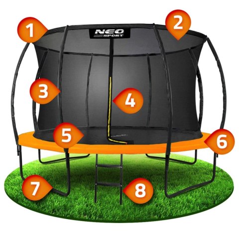 Neo-Sport Trampolina ogrodowa profilowana 12ft/374cm z siatką wewnętrzną Neo-Sport Neo-Sport Trampolina ogrodowa profilowana 12ft/374cm z siatką wewnętrzną Neo-Sport