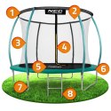 Neo-Sport Trampolina ogrodowa profilowana 8ft/252cm z siatką wewnętrzną Neo-Sport