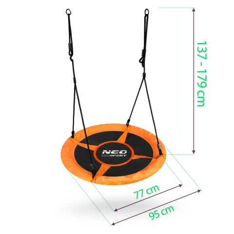 Neo-Sport Huśtawka bocianie gniazdo Swingo XXL pomarańczowa 95 cm Neo-Sport Huśtawka bocianie gniazdo Swingo XXL pomarańczowa 95 cm