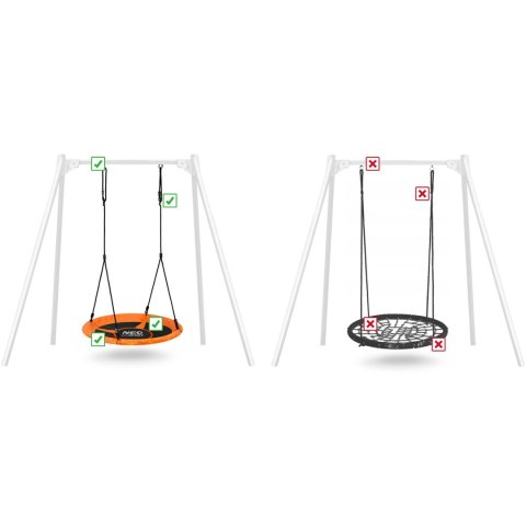 Neo-Sport Huśtawka bocianie gniazdo Swingo XXL pomarańczowa 95 cm Neo-Sport Huśtawka bocianie gniazdo Swingo XXL pomarańczowa 95 cm