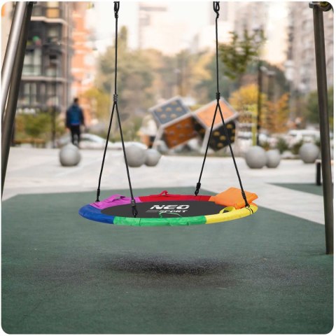 Neo-Sport Huśtawka bocianie gniazdo Swingo XXL wielokolorowa 120 cm Neo-Sport Huśtawka bocianie gniazdo Swingo XXL wielokolorowa 120 cm