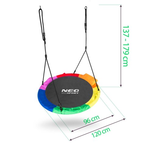 Neo-Sport Huśtawka bocianie gniazdo Swingo XXL wielokolorowa 120 cm Neo-Sport Huśtawka bocianie gniazdo Swingo XXL wielokolorowa 120 cm