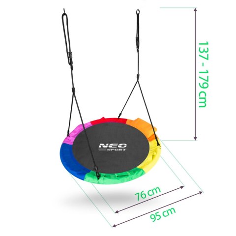 Neo-Sport Huśtawka bocianie gniazdo Swingo XXL wielokolorowa 95 cm Neo-Sport Huśtawka bocianie gniazdo Swingo XXL wielokolorowa 95 cm