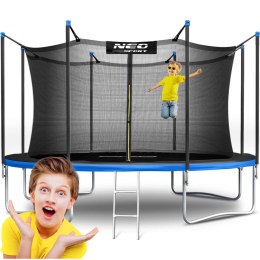 Neo-Sport Trampolina ogrodowa 12ft/374cm z siatką wewnętrzną i drabinką Neo-Sport