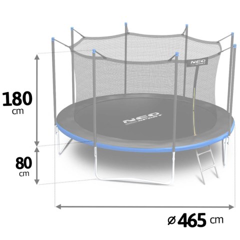 Neo-Sport Trampolina ogrodowa 15ft/465cm z siatką wewnętrzną i drabinką Neo-Sport Neo-Sport Trampolina ogrodowa 15ft/465cm z siatką wewnętrzną i drabinką Neo-Sport