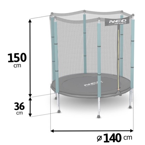 Neo-Sport Trampolina ogrodowa dla dzieci 140 cm 4,5ft Neo-Sport Neo-Sport Trampolina ogrodowa dla dzieci 140 cm 4,5ft Neo-Sport
