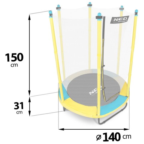 Neo-Sport Trampolina ogrodowa dla dzieci 140 cm 4,5ft Neo-Sport Neo-Sport Trampolina ogrodowa dla dzieci 140 cm 4,5ft Neo-Sport