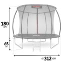 Neo-Sport Trampolina ogrodowa profilowana 10ft/312cmz siatką wewnętrzną Neo-Sport